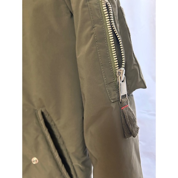 Tommy Hilfiger Olive Green Bomber Jacket Small S Flight Full Zip Lightweight - Picture 3 of 11